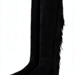 Stuart Weitzman Donna 5050 Stivali Fringe in Nero - Taglia 39.5 EU-0