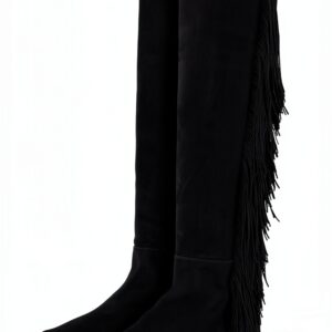 Stuart Weitzman Donna 5050 Stivali Fringe in Nero - Taglia 39.5 EU-0