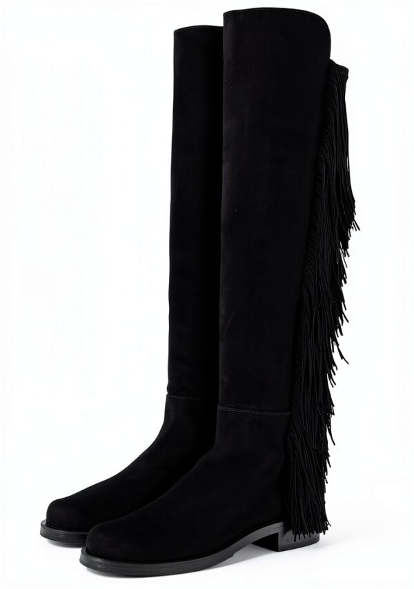 Stuart Weitzman Donna 5050 Stivali Fringe in Nero - Taglia 39.5 EU-0