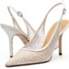 Stuart Weitzman Slingback Mesh 85 Bianco Satinato Donna 36EU-6