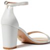 Sandali Stuart Weitzman Nudistcurve 75 Block Donna Bianco 38.5 EU-3