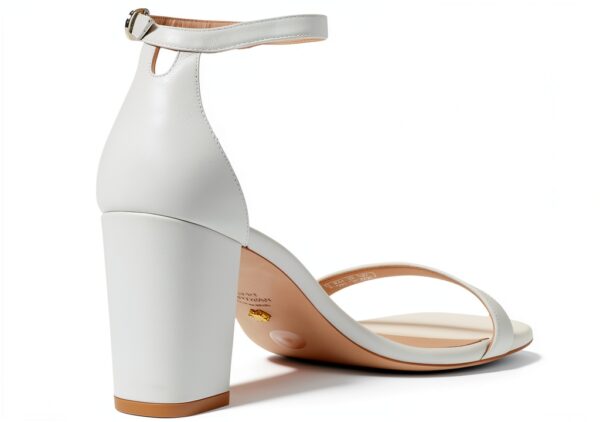 Sandali Stuart Weitzman Nudistcurve 75 Block Donna Bianco 38.5 EU-3