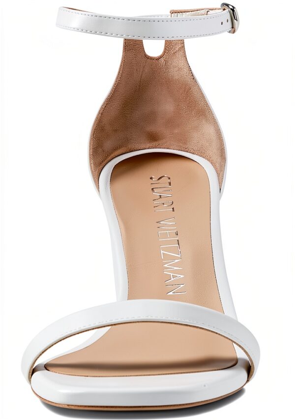 Sandali Stuart Weitzman Nudistcurve 75 Block Donna Bianco 38.5 EU-4