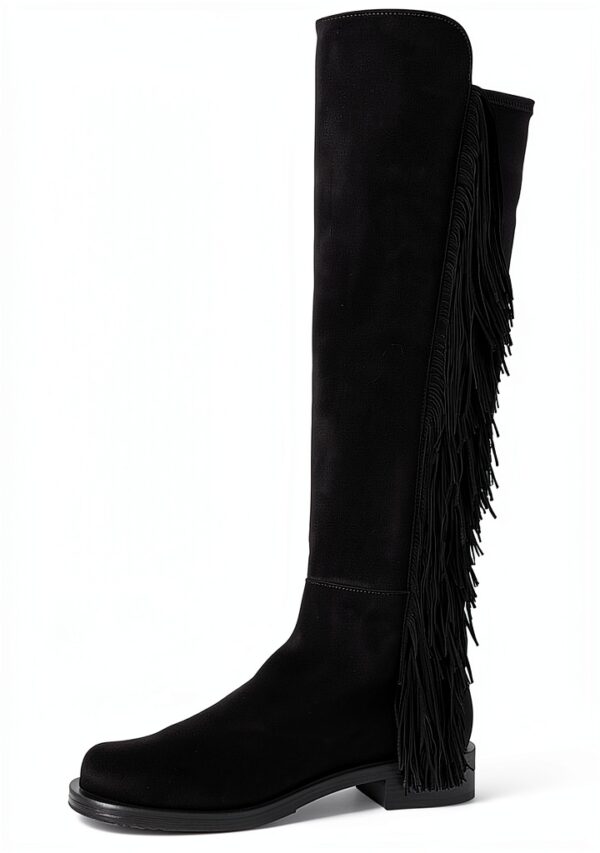 Stuart Weitzman Donna 5050 Stivali Fringe in Nero - Taglia 39.5 EU-3