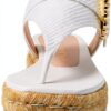 Stuart Weitzman Sandalo Espadrillas con Fibbia Perla Crema-1