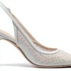 Stuart Weitzman Slingback Mesh 85 Bianco Satinato Donna 36EU-5