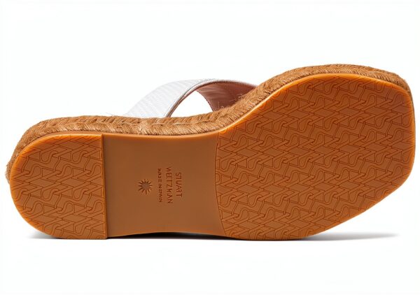 Stuart Weitzman Sandalo Espadrillas con Fibbia Perla Crema-2