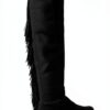Stuart Weitzman Donna 5050 Stivali Fringe in Nero - Taglia 39.5 EU-4