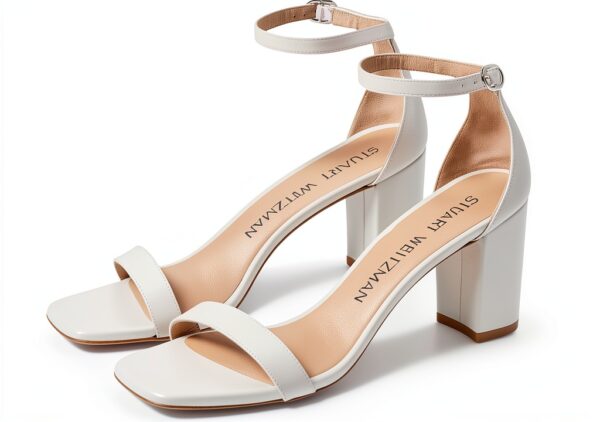 Sandali Stuart Weitzman Nudistcurve 75 Block Donna Bianco 38.5 EU-0