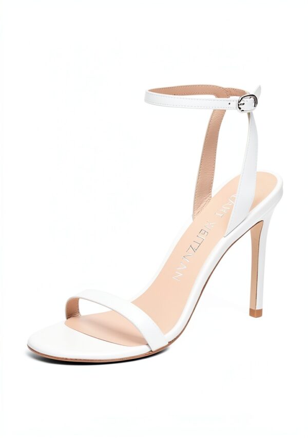 Stuart Weitzman Sandali Barelynude 100 Donna Bianco Tacco Stiletto-1