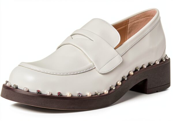 Stuart Weitzman Mocassini Reverie Donna, bianco, 38 EU-6