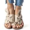 Ciabatte Infradito Donna Bowknot Sandali Casual Tinta Unita 41 EU-6