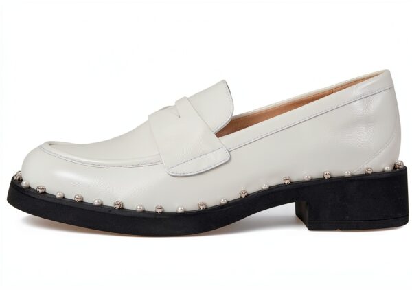 Stuart Weitzman Mocassini Reverie Donna, bianco, 38 EU-3