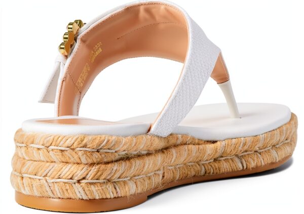Stuart Weitzman Sandalo Espadrillas con Fibbia Perla Crema-3