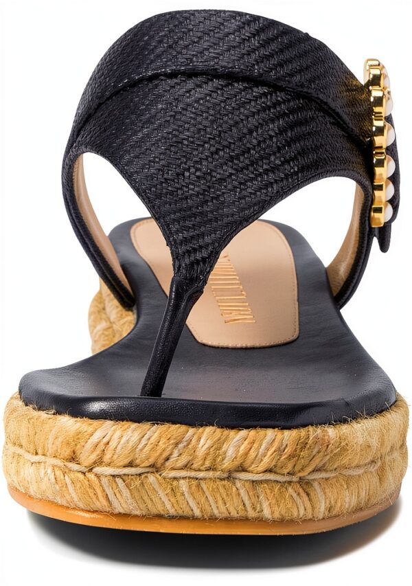 Stuart Weitzman Sandalo Espadrillas con Fibbia perla Nero-1