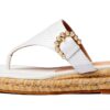 Stuart Weitzman Sandalo Espadrillas con Fibbia Perla Crema-0