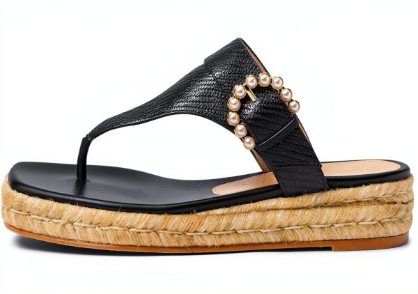 Stuart Weitzman Sandalo Espadrillas con Fibbia perla Nero-0