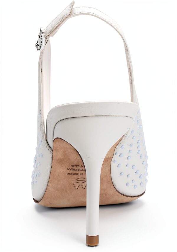 Stuart Weitzman Slingback Mesh 85 Bianco Satinato Donna 36EU-2