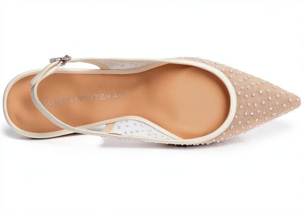 Stuart Weitzman Slingback Mesh 85 Bianco Satinato Donna 36EU-4
