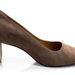 STUART WEITZMAN Logo First Class DecollǸtǸ Beige con Tacco 60 profilato Oro Logo First Class Beige-0