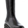 STUART WEITZMAN Stivaletto Elasticizzato Presley Ultralift in Pelle Nero con Platform. Tacco 5 cm Color Nero Size 41-1