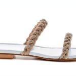 STUART WEITZMAN Sandalo Slide Addison in Pelle Bianco con Cristalli-0